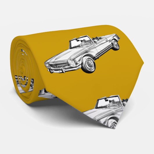 メルセデスベンツ280 SLコンバーチブルイラストレーション ネクタイ (ロール)