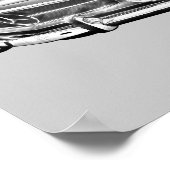 メルセデスベンツ280 SLコンバーチブルイラストレーション ポスター (角)