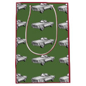 メルセデスベンツ280 SLコンバーチブルカーイラストレーション ミディアムペーパーバッグ (正面)