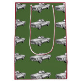 メルセデスベンツ280 SLコンバーチブルカーイラストレーション ミディアムペーパーバッグ (裏面)