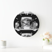 メルセデスベンツ300ラグジュアリーブラックアンドホワイトカーアート ラージ壁時計 (ホーム)