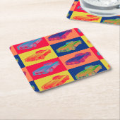 メルセデスベンツ300 SLコンバーチブルアーポップ・アートのト スクエアペーパーコースター (アングル)