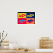 メルセデスベンツ300 SLコンバーチブルアーポップ・アートのト ポスター (キッチン)