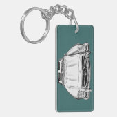 メルセデスベンツ300 SLコンバーチブルイラストレーション キーホルダー (正面左)