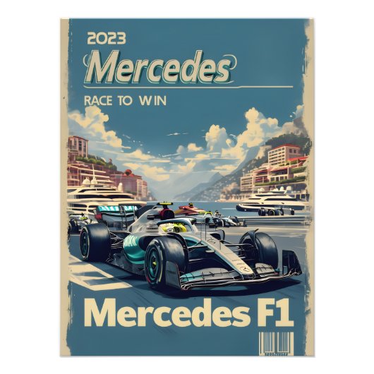 メルセデスF1レーシングポスター フォトプリント (正面)