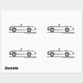 メルセデスSLパゴダパゴダカブリオ 長方形シール (シート)