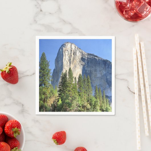 メルセド川の上のエルキャピタン – ヨセミテバレー スタンダードカクテルナプキン (インサイチュ)