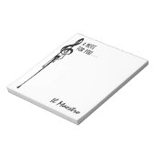 メルツポイントホワイトブラックGクレフ、 音符記号「イルマエストロ」カスタム ノートパッド (回転)