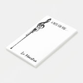 メルツポイントホワイトブラックGクレフ、 音符記号「ラマエストラ」カスタム ポストイット (アングル)