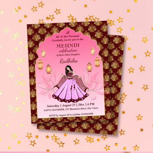 メルディピンクロータスインディアン花嫁のご招待