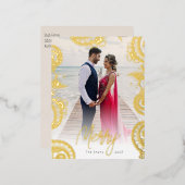 メルディフォトゴールドフォイルホリデーハガキ 箔シーズンポストカード (正面/裏面)