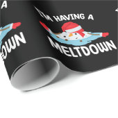 メルトダウンのクリスマス雪だるま雪を持っている ラッピングペーパー (ロールコーナー)