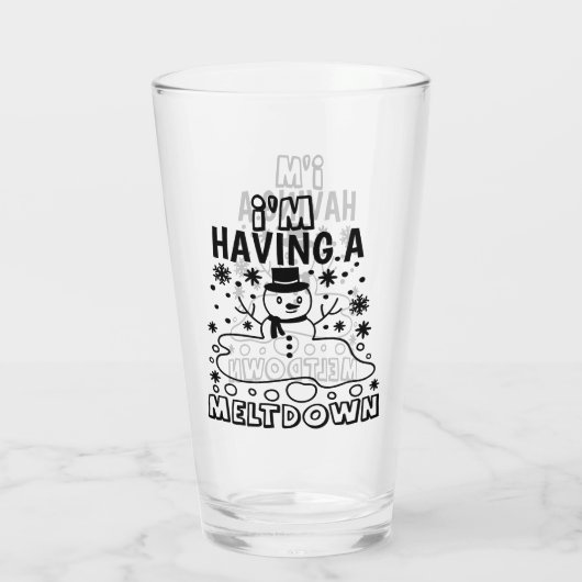 メルトダウンを持つ |クリスマスおもしろい雪だるまユーモア タンブラーグラス (裏面)
