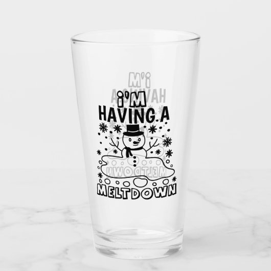 メルトダウンを持つ |クリスマスおもしろい雪だるまユーモア タンブラーグラス (正面)