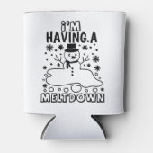 メルトダウンを持つ |クリスマスおもしろい雪だるまユーモア 缶クーラー (正面)