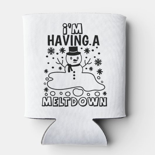 メルトダウンを持つ |クリスマスおもしろい雪だるまユーモア 缶クーラー (裏面)