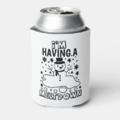 メルトダウンを持つ |クリスマスおもしろい雪だるまユーモア 缶クーラー (缶裏面)