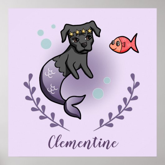 メルドッグ、マーメイドドドッグ、プリンセス、子供部屋ルーム ポスター (正面)