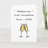 メルブルネスで最も素晴らしい母の誕生日 カード (正面)