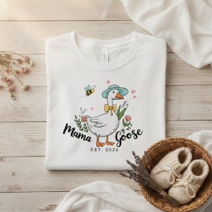 メルヘンなママガチョウの女性らしいデザイン Tシャツ