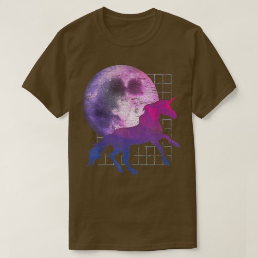 メルヘン満月の魔法の動物ファンタジーVAPORWA Tシャツ (デザイン正面)