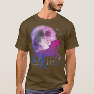 メルヘン満月の魔法の動物ファンタジーVAPORWA Tシャツ