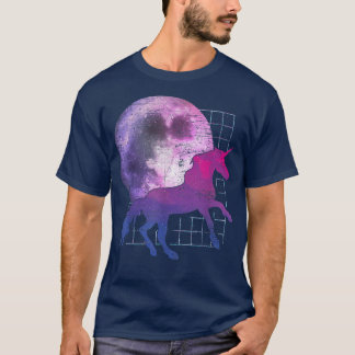 メルヘン満月の魔法の動物ファンタジーVAPORWA Tシャツ