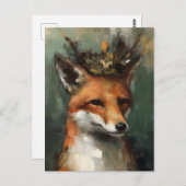 メルヘン赤キツネインザクラウン ポストカード (正面/裏面)