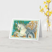 メルホース&ホワイトタコファンタジーユニコーン空白の カード (黄色い花)