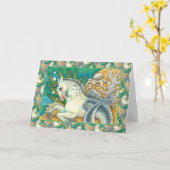 メルホース&ホワイトタコファンタジーユニコーン空白の カード (黄色い花)