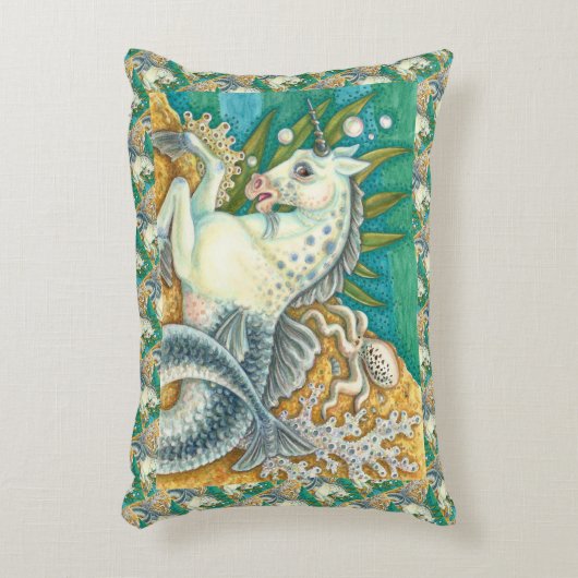 メルホース&ホワイトタコ、ファンタジーユニコーン馬 アクセントクッション (正面(垂直))
