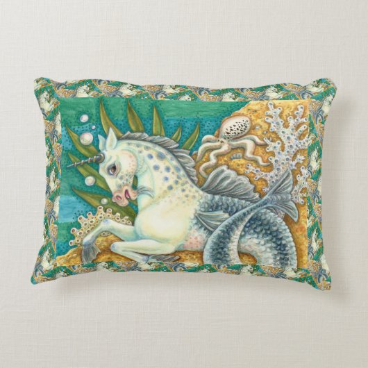 メルホース&ホワイトタコ、ファンタジーユニコーン馬 アクセントクッション (裏面)