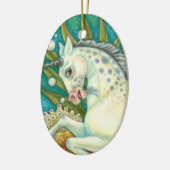 メルホース&ホワイトタコ、ファンタジーユニコーン馬 セラミックオーナメント (左)