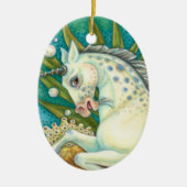 メルホース&ホワイトタコ、ファンタジーユニコーン馬 セラミックオーナメント (正面)