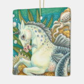 メルホース&ホワイトタコ、ファンタジーユニコーン馬 セラミックオーナメント (左)