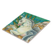 メルホース&ホワイトタコ、ファンタジーユニコーン馬 タイル (側面)