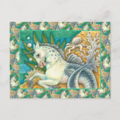 メルホース&ホワイトタコ、ファンタジーユニコーン馬 ポストカード (正面)
