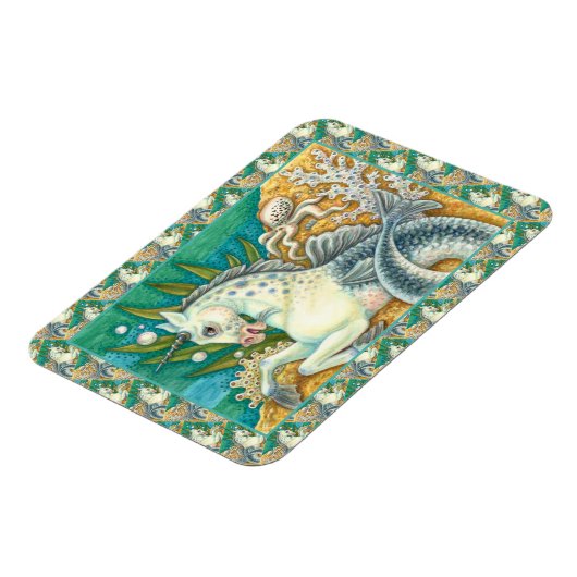 メルホース&ホワイトタコ、ファンタジーユニコーン馬 マグネット (左側)