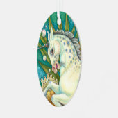 メルホース&ホワイトタコ、ファンタジーユニコーン馬 メタルオーナメント (正面左)