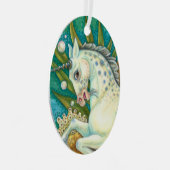 メルホース&ホワイトタコ、ファンタジーユニコーン馬 メタルオーナメント (正面右)
