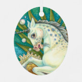 メルホース&ホワイトタコ、ファンタジーユニコーン馬 メタルオーナメント (裏面)