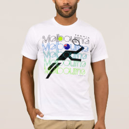 メルボルンのテニスの全豪オープンの旗2のTシャツ Tシャツ