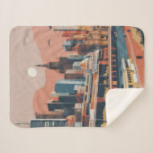 メルボルンのビンテージポスター シェルパブランケット (正面(横))