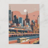 メルボルンのビンテージポスター ポストカード (正面)