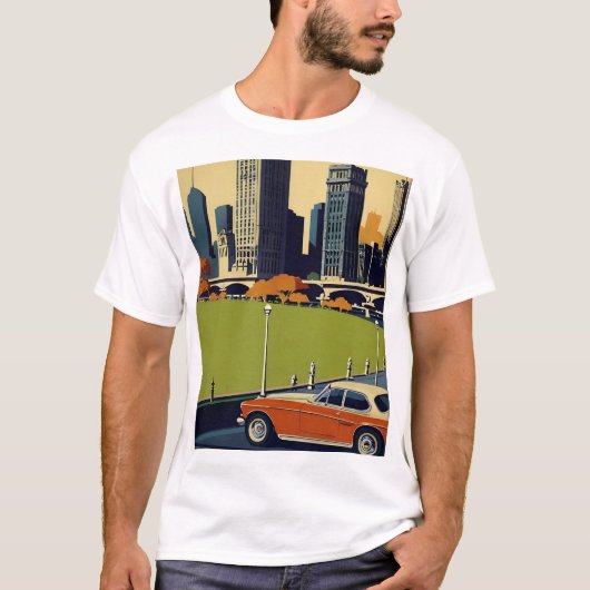 メルボルンのビンテージポスター Tシャツ (正面)