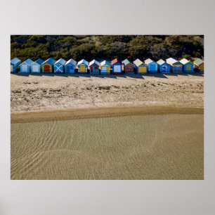 メルボルンのブライトンビーチの空中表示 ポスター