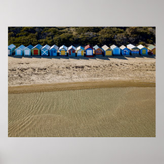 メルボルンのブライトンビーチの空中表示 ポスター