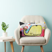 メルボルンの落書きの通りの芸術-黄色いクジラ ランバークッション (椅子)