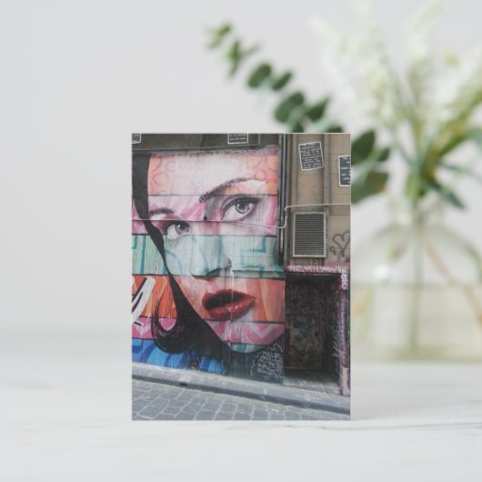 メルボルンの落書きの都市芸術の郵便はがきのHosierの車線 ポストカード (スタンド正面)