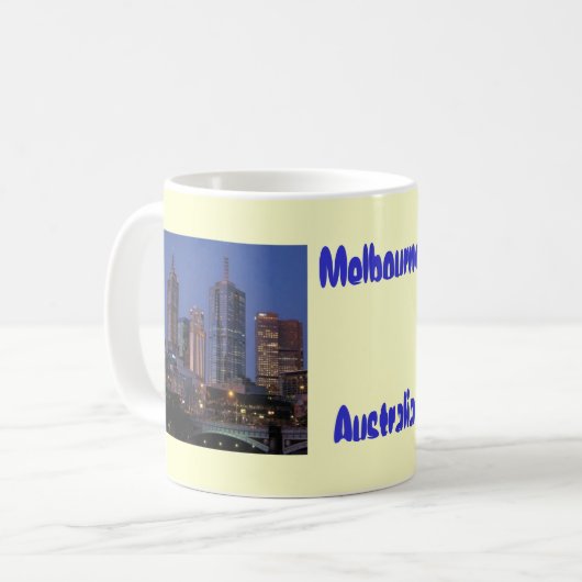 メルボルンオーストラリアのクールな写真撮影のマグのデザイン コーヒーマグカップ (正面左)